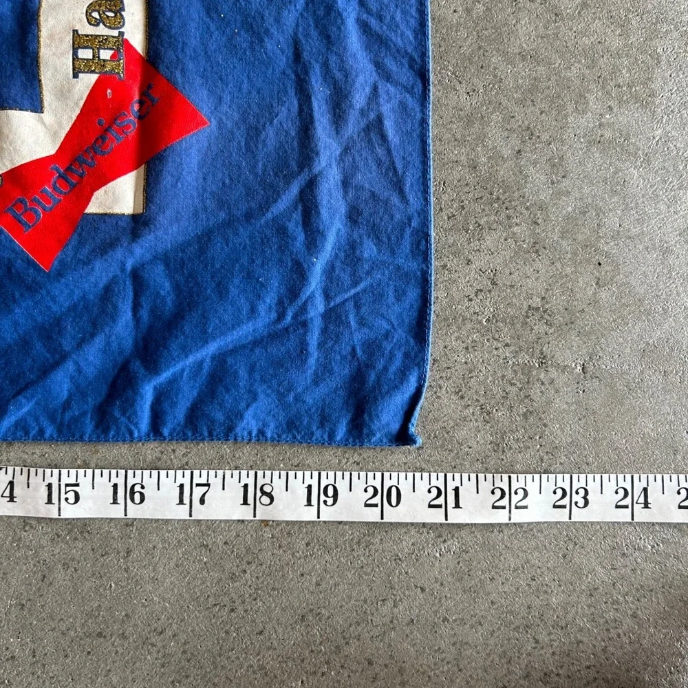 Vintage 90s Hank Williams Jr Budweiser Bandana Adult 19.5x20.5 Blue 1992 Tour